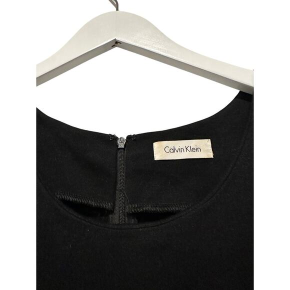 Calvin Klein Size 6 LBD Sleeveless Mini Work Dress Black Cocktail Closet Staple - Picture 3 of 10